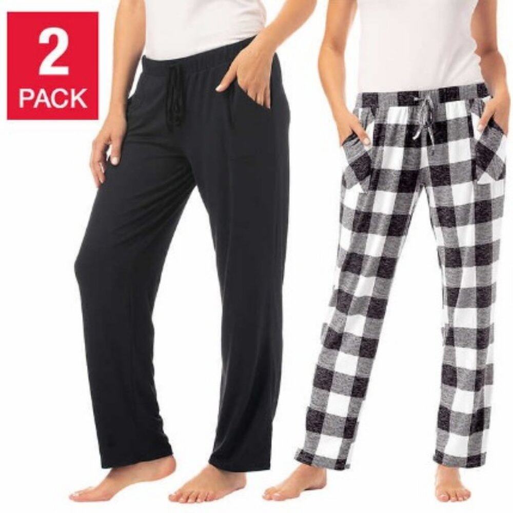 Lucky Brand - Women's Lounge Black White Pajama Pants 2-pack  - Small
